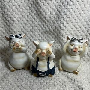Adorable Pig Figurines Trio